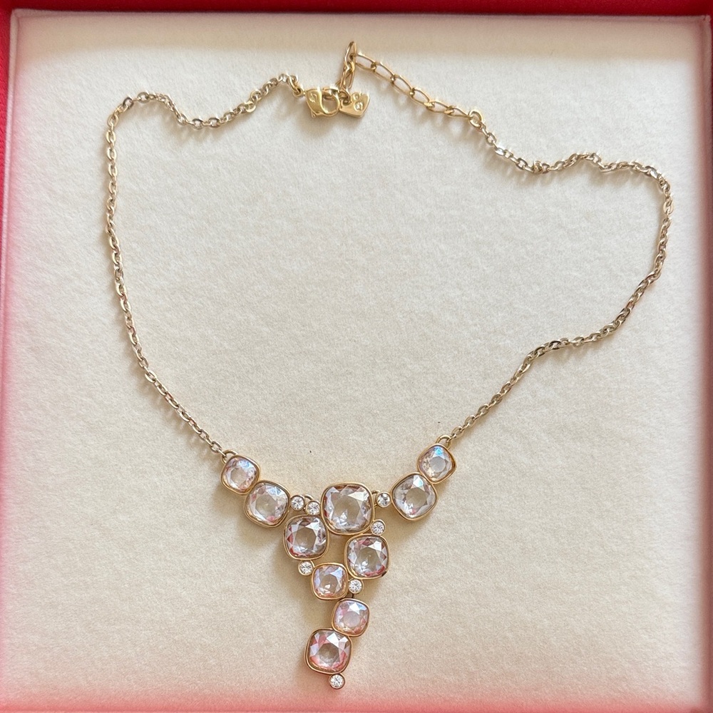 Elegant Swarovski Gold and Crystal Necklace